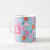 Little Miss Princess | Pretty Pink & Blue Pattern Koffiemok (Voorkant links)