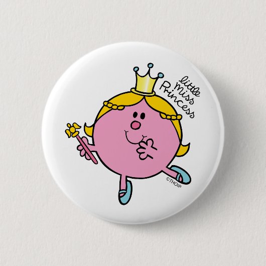Little Miss Princess | Royal Scepter Ronde Button 5,7 Cm (Voorkant)