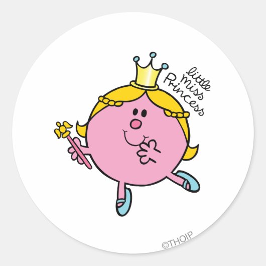 Little Miss Princess | Royal Scepter Ronde Sticker (Voorkant)