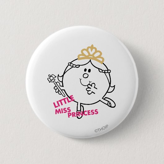 Little Miss Princess | Roze briefing Ronde Button 5,7 Cm (Voorkant)