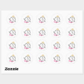 Little Miss Princess | Roze briefing Ronde Sticker (Vel)