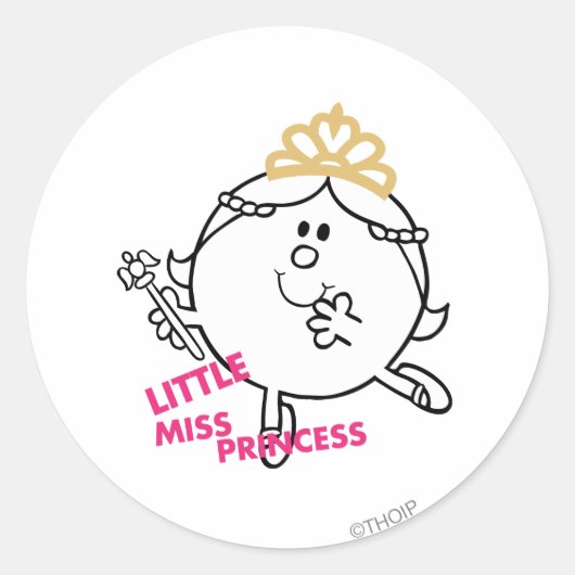 Little Miss Princess | Roze briefing Ronde Sticker (Voorkant)