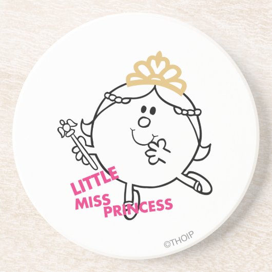Little Miss Princess | Roze briefing Zandsteen Onderzetter (Voorkant)