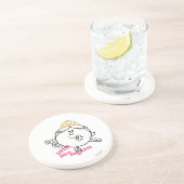 Little Miss Princess | Roze briefing Zandsteen Onderzetter (Zijkant)