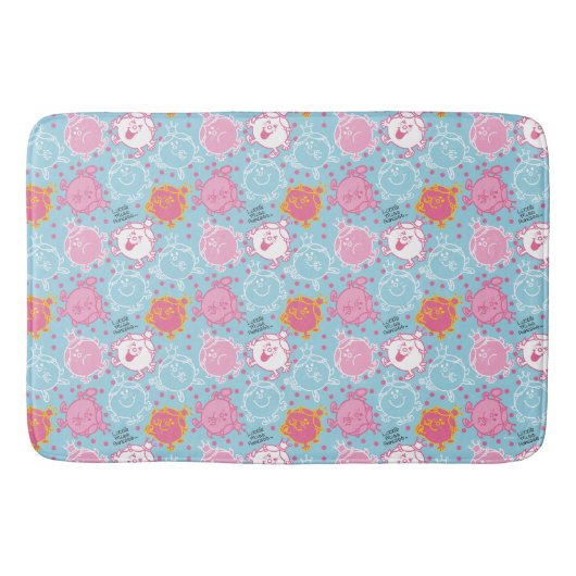 Little Miss Princess |  roze en blauw patroon Badmat (Voorkant)