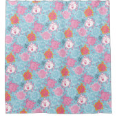 Little Miss Princess | roze en blauw patroon Douchegordijn (Voorkant)