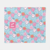 Little Miss Princess |  roze en blauw patroon Fleece Deken (Voorkant (Horizontaal))