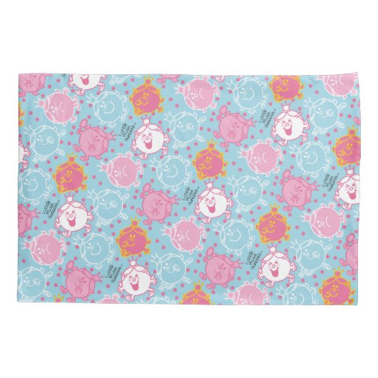 Little Miss Princess | roze en blauw patroon Kussensloop (Achterkant-Links)