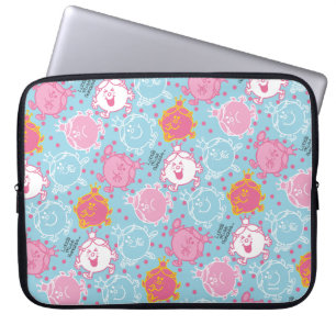 Little Miss Princess roze en blauw patroon Laptop Sleeve