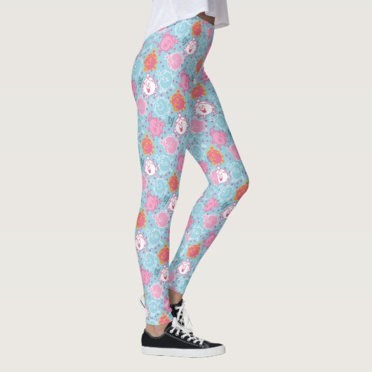 Little Miss Princess |  roze en blauw patroon Leggings (Rechts)