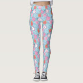 Little Miss Princess | roze en blauw patroon Leggings (Voorkant)