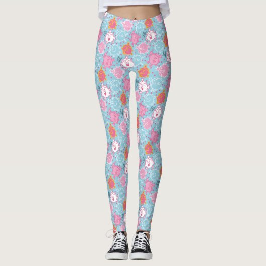 Little Miss Princess | roze en blauw patroon Leggings (Voorkant)