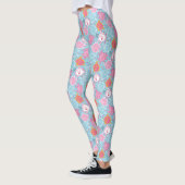 Little Miss Princess |  roze en blauw patroon Leggings (Links)