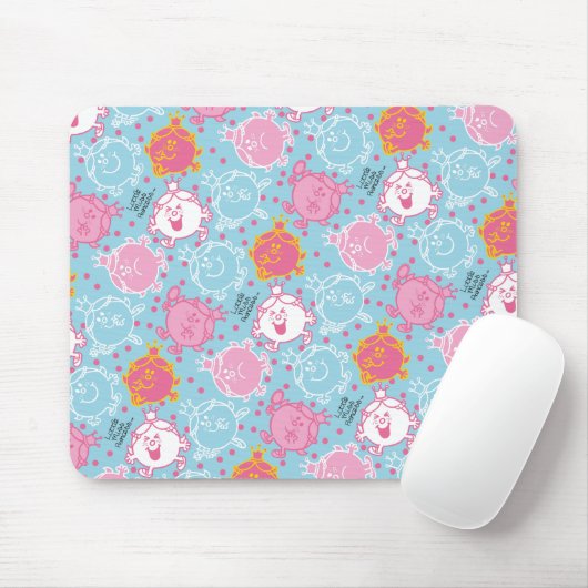 Little Miss Princess | roze en blauw patroon Muismat (Met muis)
