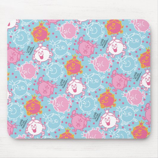 Little Miss Princess |  roze en blauw patroon Muismat (Voorkant)
