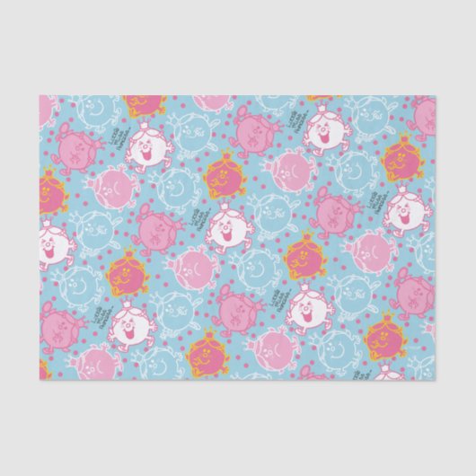 Little Miss Princess |  roze en blauw patroon Tissuepapier (Voorkant)