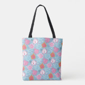 Little Miss Princess |  roze en blauw patroon Tote Bag (Achterkant)
