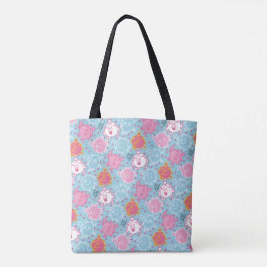 Little Miss Princess | roze en blauw patroon Tote Bag (Achterkant)
