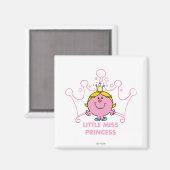 Little Miss Princess | Roze vijfpuntige kroon Magneet (Voorkant / Achterkant)