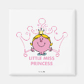 Little Miss Princess | Roze vijfpuntige kroon Magneet (Voorkant)