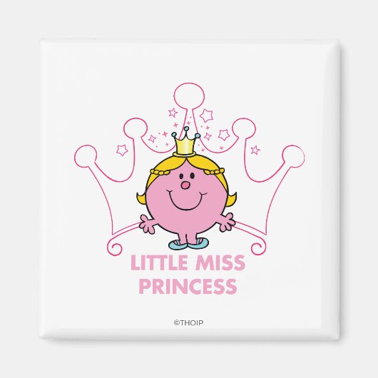 Little Miss Princess | Roze vijfpuntige kroon Magneet (Voorkant)