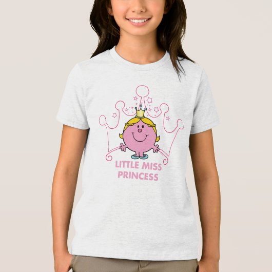 Little Miss Princess | Roze vijfpuntige kroon Tri-Blend Shirt (Voorkant)