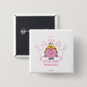 Little Miss Princess | Roze vijfpuntige kroon Vierkante Button 5,1 Cm (Voorkant /achterkant)