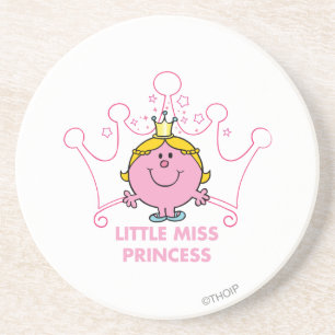 Little Miss Princess   Roze vijfpuntige kroon Zandsteen Onderzetter