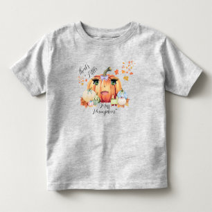 Little Miss Pumpkin Funny Quote Cartoon Face Herfs Kinder Shirts