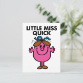 Little Miss Quick | zwarte belettering Briefkaart (Staand voorkant)
