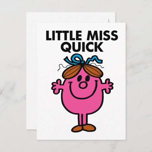 Little Miss Quick | zwarte belettering Briefkaart (Voorkant / Achterkant)