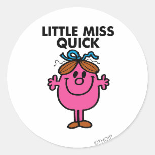 Little Miss Quick zwarte belettering Ronde Sticker