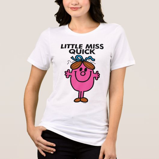 Little Miss Quick | zwarte belettering Tri-Blend Shirt (Voorkant)