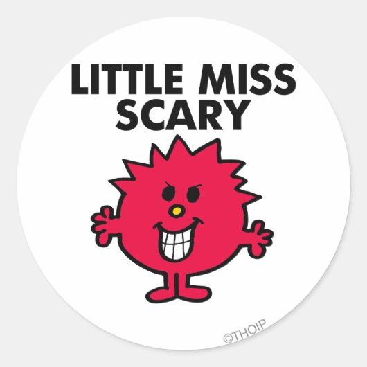Little Miss Scary | Zwarte briefing Ronde Sticker (Voorkant)