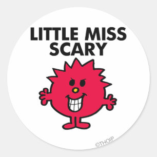 Little Miss Scary   Zwarte briefing Ronde Sticker