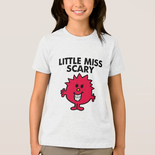 Little Miss Scary | Zwarte briefing Tri-Blend Shirt (Voorkant)