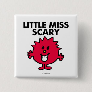 Little Miss Scary Zwarte briefing Vierkante Button 5,1 Cm
