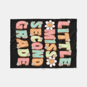 Little Miss Second Grade Schattige Groovy eerste d Fleece Deken (Voorkant (Horizontaal))