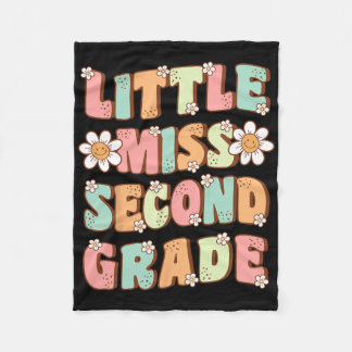 Little Miss Second Grade Schattige Groovy eerste d Fleece Deken