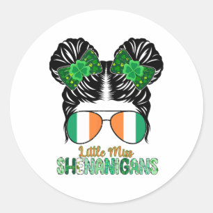 Little Miss Shenanigans Meisjes Kinderen Regenboog Ronde Sticker