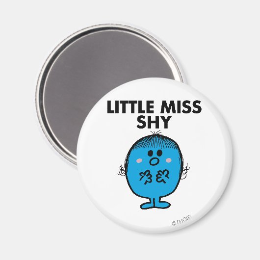 Little Miss Shy | zwarte belettering Magneet (Voorkant / Achterkant)