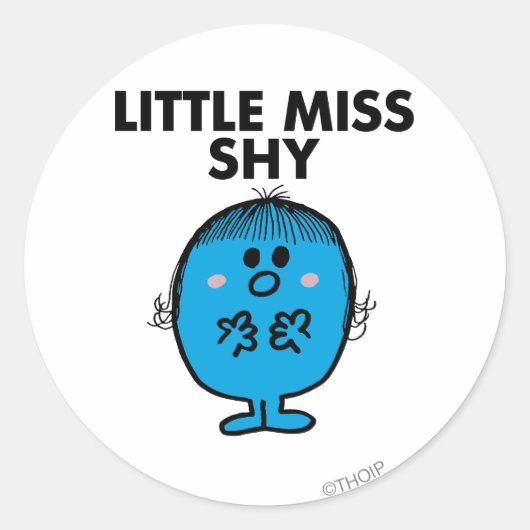Little Miss Shy | zwarte belettering Ronde Sticker (Voorkant)