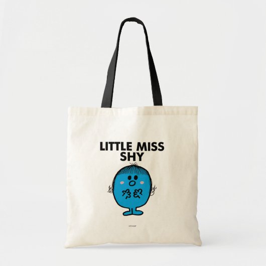 Little Miss Shy | zwarte belettering Tote Bag (Voorkant)