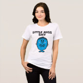 Little Miss Shy | zwarte belettering Tri-Blend Shirt (Voorkant volledig)