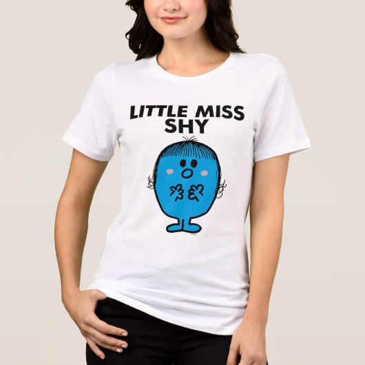 Little Miss Shy | zwarte belettering Tri-Blend Shirt (Voorkant)