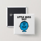Little Miss Shy | zwarte belettering Vierkante Button 5,1 Cm (Voorkant /achterkant)