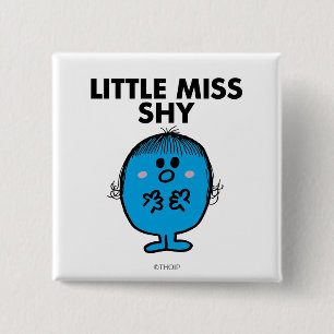 Little Miss Shy zwarte belettering Vierkante Button 5,1 Cm