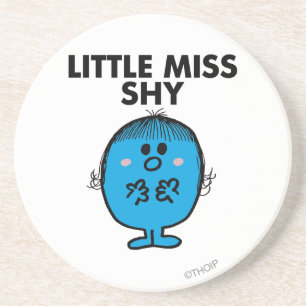 Little Miss Shy   zwarte belettering Zandsteen Onderzetter