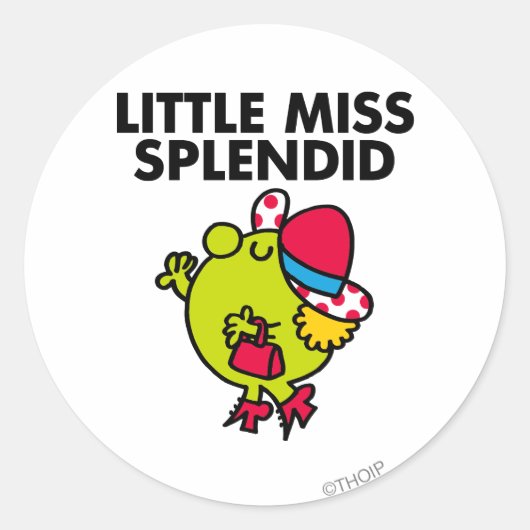 Little Miss Splendid | Zwarte briefing Ronde Sticker (Voorkant)