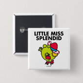 Little Miss Splendid | Zwarte briefing Vierkante Button 5,1 Cm (Voorkant /achterkant)